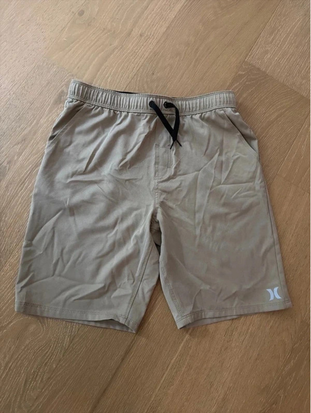 Hurley Boys Board Shorts Size 18/20 Tan Khaki Stretch Swim Surf Shorts